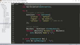Setup credentials and AWS-SDK v3 for php part11