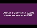 Array : Getting a value from an array in PHP