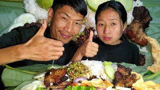 Mukbang  With My Wife || Pork Ribs Deep Fried || Naga Lotha Couple || @ZarenAndBidVlogs