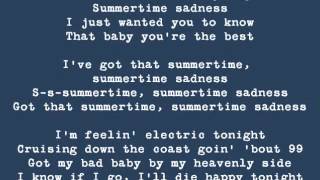 Summertime Sadness by Lana Del Rey (Lyrics on Screen)