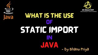 What is the use of static imports in java | lec 65 | Java Tutorial| BhanuPriya