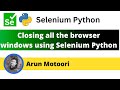 Closing all the browser windows using Selenium Python (Selenium Python)
