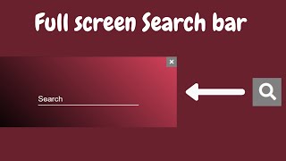 Full Screen Animated Search Bar using HTML CSS & jQuery || Coding Circulate