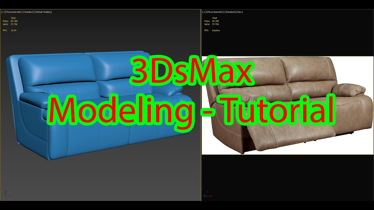 3ds Max Modeling Tutorial Sofa Youtube