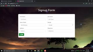 How to make a responsive registration form using html, css, bootstrap, php and mysql