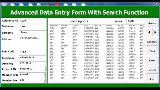 How to Create an Advanced Excel Data Entry Form With Search Function using Userform - Full Tutorial