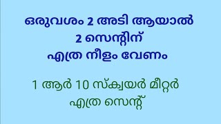 Length of a narrow piece of land | Are to cent Conversion |