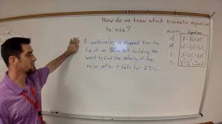 Choosing the Correct Kinematic Equation