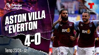 Aston Villa v. Everton 4-0 / J2 / Temp 23-24 | Premier League | Telemundo Deportes