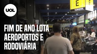 Passageiros enchem aeroportos e rodoviária de São Paulo para festas de fim de ano