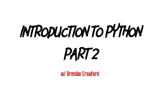 Python Ep 2 Variables