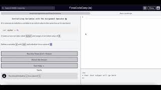 Initializing Variables with the Assignment Operator | Solution