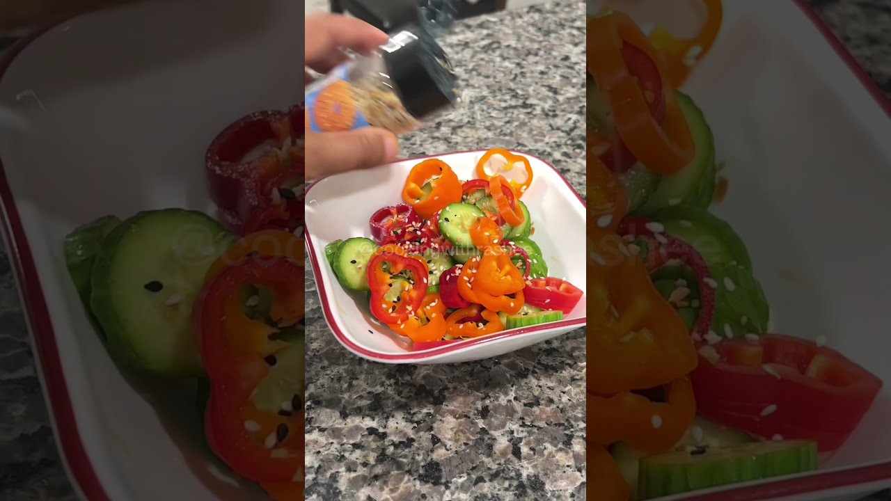 VIRAL CUCUMBER PEPPER SALAD (TikTok Recipe) - YouTube