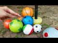 Mencari Bola Basket , Hunting Bola Sepak , bola warna warni , bola bola kecil ke Ring basket