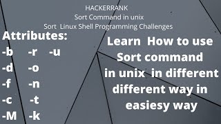 Tutorial | Knowledge | Sort command in unix