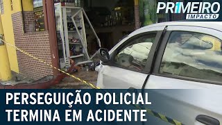 Ladrões fogem, perdem o controle e batem carro em lanchonete | Primeiro Impacto (04/11/22)