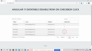 Angular 11 Datatable Disable Row Working Demo