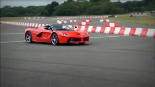 Ferrari LaFerrari on Top Gear track goes flat-out and downshifts!!