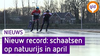 Uniek! Schaatsen op natuurijs in april: 'We moesten het proberen' | Omroep Gelderland