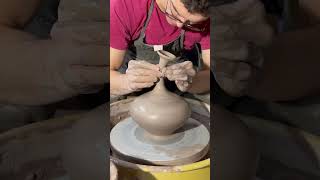 Fixing A Wobbly Long Narrow Necked Vase On The Wheel