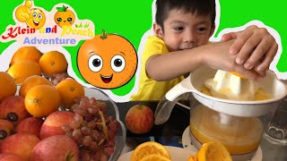 Kids Learn to make Orange juice - How to make fresh orange juice - Video made for kids