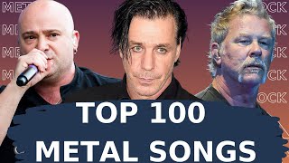 Top 100 Metal Songs(YouTube + Spotify). Best Metal Songs.