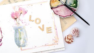 Watercolor floral card - tutorial for beginners
