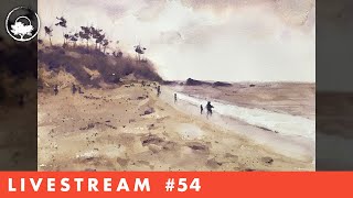 Painting with Only 2 Colors in Watercolor - LiveStream #54