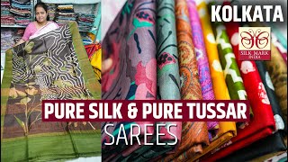 Pure Tussar Silk Sarees (Zari Border, Plain ) \u0026 Pure Silk Sarees Wholesaler in Kolkata