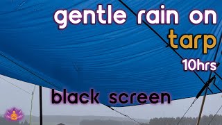 [Black Screen] Gentle Rain on Tarp No Thunder | Rain Sounds for Sleeping