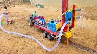 Diy tractor mini borewell drilling machine | Hydraulic powered | Water pump | Science project