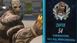 54 ELIMS POTG! CHIPSA INSANE DOOMFIST GAMEPLAY OVERWATCH SEASON 29 TOP 500