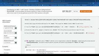 Developing on AWS: Lab 3 Java - Develop Solutions Using Amazon DynamoDB