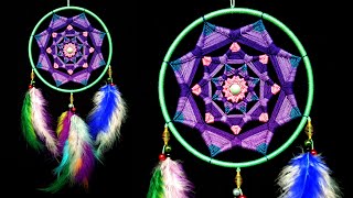 DIY Mandala Effect String Art Macrame Dreamcatcher | Macrame Wall Hanging Room Decoration Ideas #1