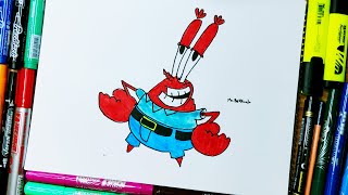 How to Draw Mr. Krabs | SpongeBob SquarePants (Mr Bekkouch) رسم مستر سلطع