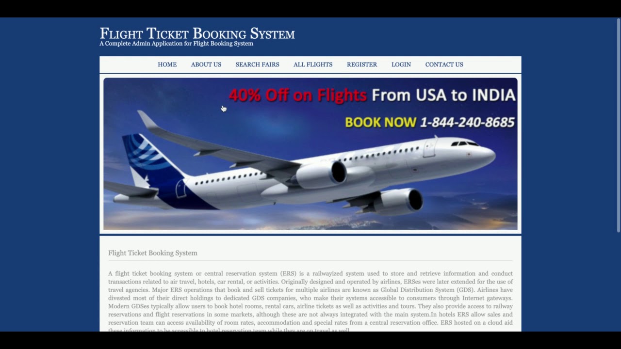 Flight Ticket Booking System Java Jsp Servlet Project Tutorial Java