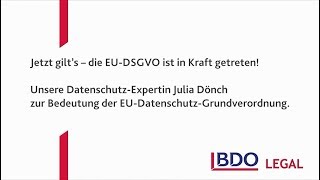 Jetzt gilt's  – die EU-DSGVO ist in Kraft getreten!