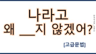 [#고급문법] 나라고왜지않겠어요 나라고 왜 지 않겠어요 #않겠어요