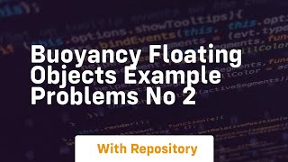 Buoyancy floating objects example problems no 2
