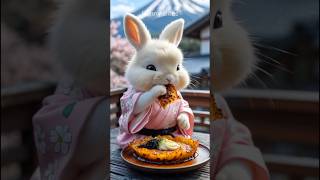 Adorable Bunny Chef Makes Japanese Okonomiyaki – ASMR Cooking #rabbit #cuteanimals #japanesefood