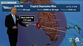 Tropical Depression 9, 5 p.m. advisory for Sept. 23, 2022