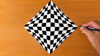 Very Easy！How To Draw 3D Geometric Optical Illusion Art - 3D Trick Art Drawing on paper tutorial