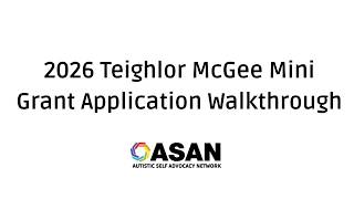 2026 Teighlor McGee Mini Grant Application Walkthrough