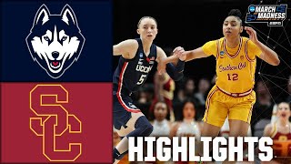 NCAA Tournament Elite 8: UConn Huskies vs. USC Trojans |  Game Highlights