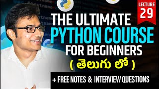 Lambda Functions in Python in Telugu | L29 | The Ultimate Python Course | Prof. Ravindrababu Ravula