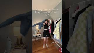 Day 5 of styling a black denim skirt #outfits #shorts #outfitideas