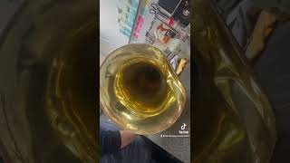 Be careful with your tubas guys #musicalinstrumentrepair #bandgeeks #brassplayer #tuba #dents