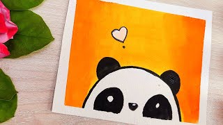 Easy Canvas Panda Painting | cute aesthetic panda painting | acrylic painting ideas by Nigar.