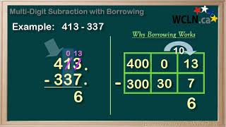 WCLN - Math - Subtracting Multi-Digit Numbers \u0026 Borrowing