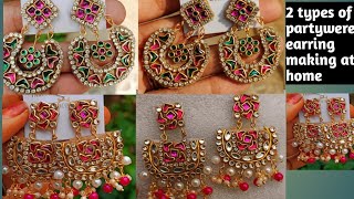 beautiful earrings making at home# DIY# partywere earrings making video# jewellery making video#👌🥰#